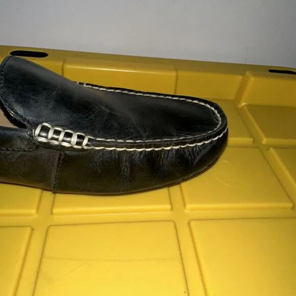Polo Ralph Lauren Men’s Driving Loafers Shoes 11D Woodley Black Leather Slip On