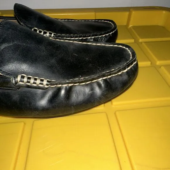 Polo Ralph Lauren Men’s Driving Loafers Shoes 11D Woodley Black Leather Slip On