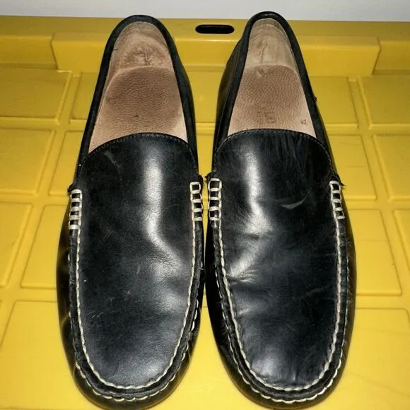 Polo Ralph Lauren Men’s Driving Loafers Shoes 11D Woodley Black Leather Slip On