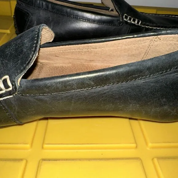 Polo Ralph Lauren Men’s Driving Loafers Shoes 11D Woodley Black Leather Slip On