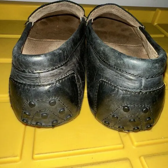 Polo Ralph Lauren Men’s Driving Loafers Shoes 11D Woodley Black Leather Slip On