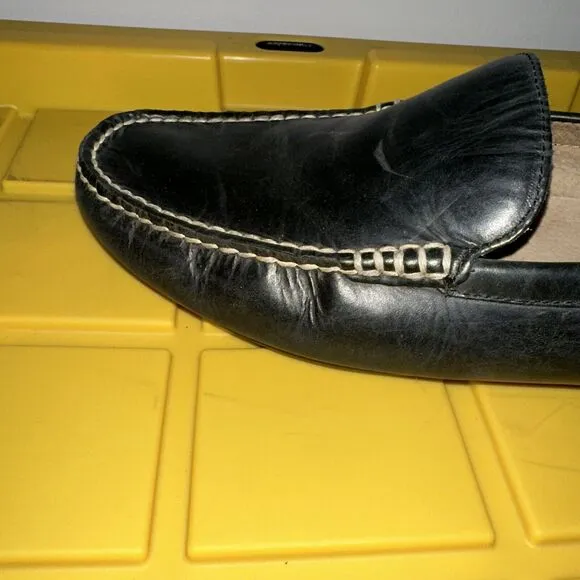 Polo Ralph Lauren Men’s Driving Loafers Shoes 11D Woodley Black Leather Slip On