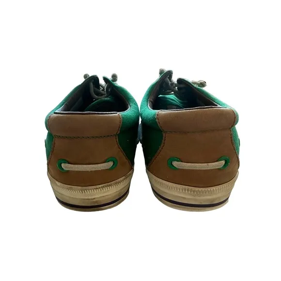 Polo Ralph Lauren. Mens Size 10D Green Lace-up Canvas Loafers