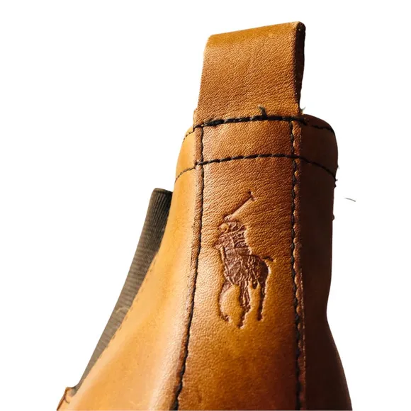 Polo Ralph Lauren Mens Waterbury Chelsea Boots Brown Pull On Ankle 8.5 D