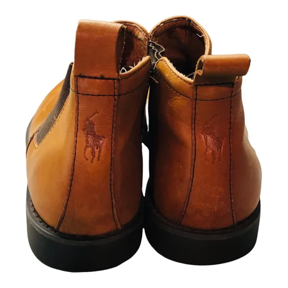 Polo Ralph Lauren Mens Waterbury Chelsea Boots Brown Pull On Ankle 8.5 D
