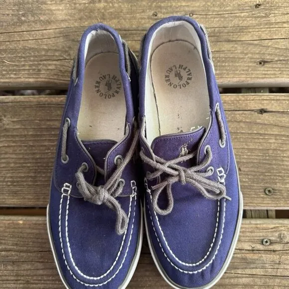 Polo Ralph Lauren Navy Canvas Loafers In A Men’s Size 8.5D