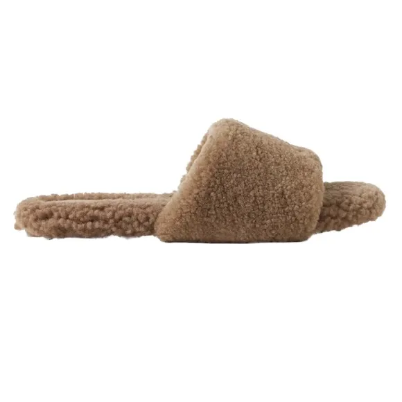 PORTE &amp; PAIRE Shearling slides Light brown IT 40
