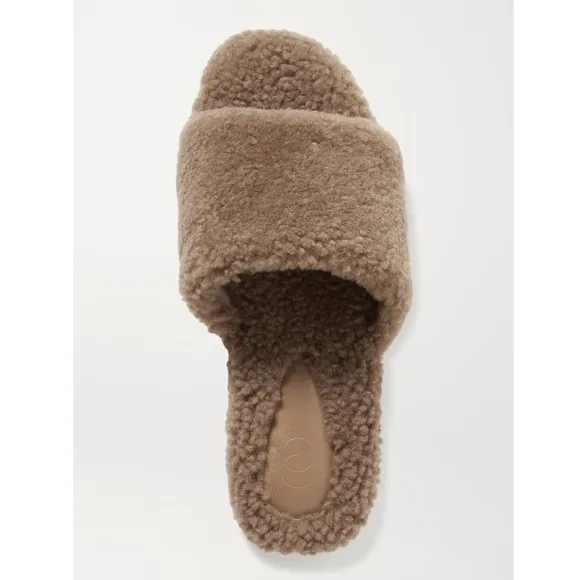 PORTE &amp; PAIRE Shearling slides Light brown IT 40