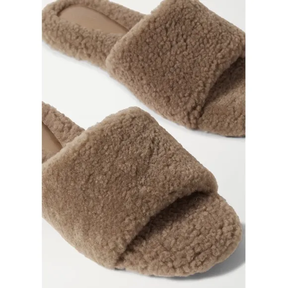 PORTE &amp; PAIRE Shearling slides Light brown IT 40