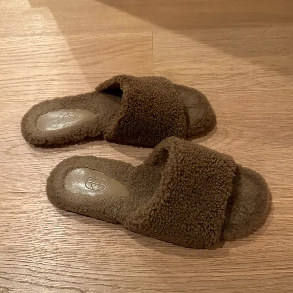 PORTE &amp; PAIRE Shearling slides Light brown IT 40