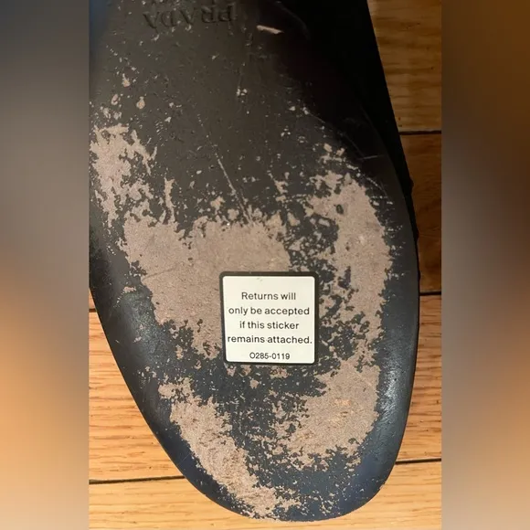 Prada Black Vero Cuoio Suede Ballet Flats Bow Made In Italy Women’s Size 40