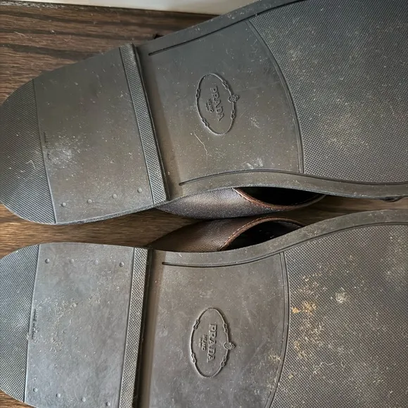 Prada Brown Sandals with Leather Criss-Cross Straps