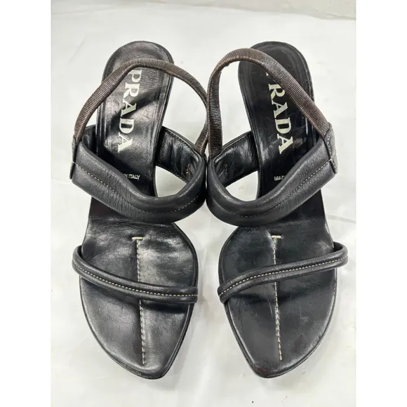Prada Leather Slingback Sandals size 5.5