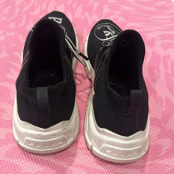 Prada Logo-knitted sneakers with a sock-like fit