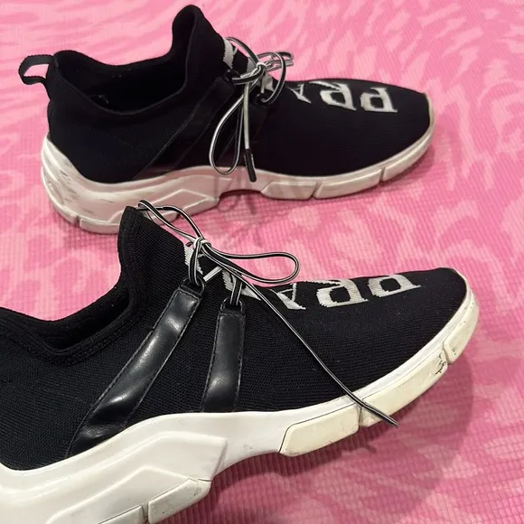 Prada Logo-knitted sneakers with a sock-like fit