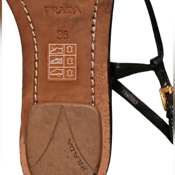 Prada Patent Leather Flower Thong sandals