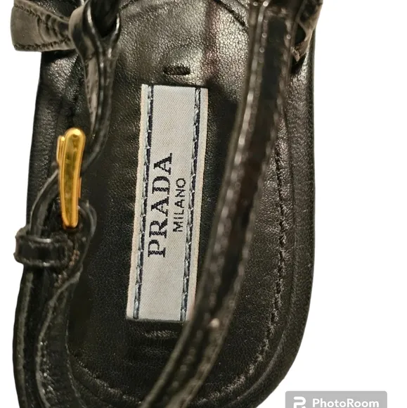 Prada Patent Leather Flower Thong sandals