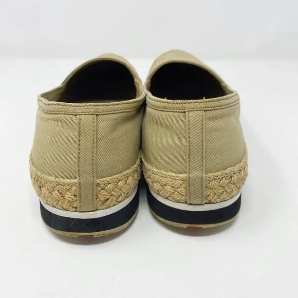 Prada Tan Canvas Espadrille Loafers Women's Size EU 37.5/US Size 7.5 VGUC1