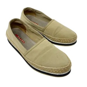 Prada Tan Canvas Espadrille Loafers Women's Size EU 37.5/US Size 7.5 VGUC1