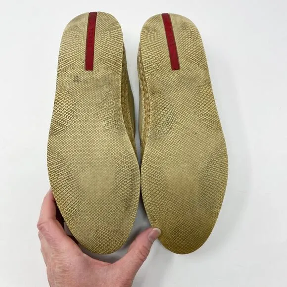 Prada Tan Canvas Espadrille Loafers Women's Size EU 37.5/US Size 7.5 VGUC1