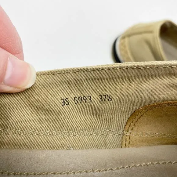 Prada Tan Canvas Espadrille Loafers Women's Size EU 37.5/US Size 7.5 VGUC1