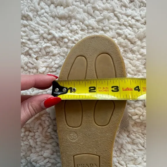 Prada Woven Canvas Slides