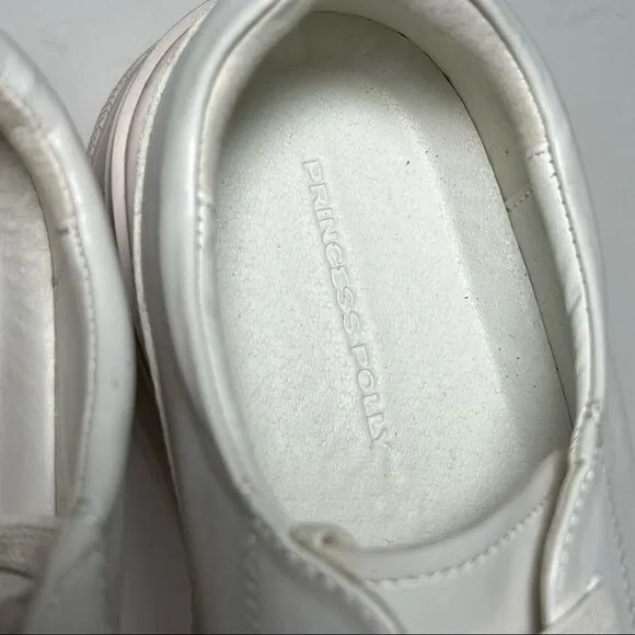 Princess Polly Dylan White Eco Vegan Leather Platform Sneakers 9