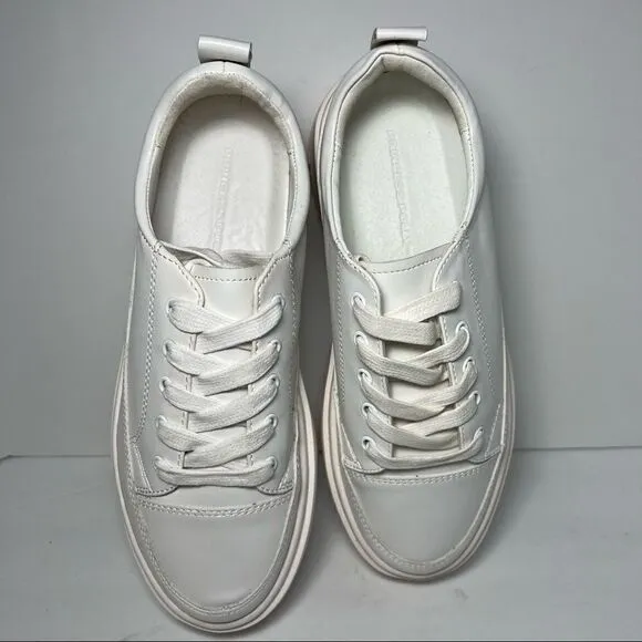 Princess Polly Dylan White Eco Vegan Leather Platform Sneakers 9