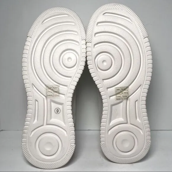 Princess Polly Dylan White Eco Vegan Leather Platform Sneakers 9