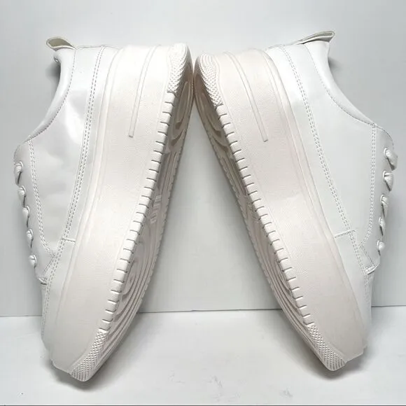 Princess Polly Dylan White Eco Vegan Leather Platform Sneakers 9