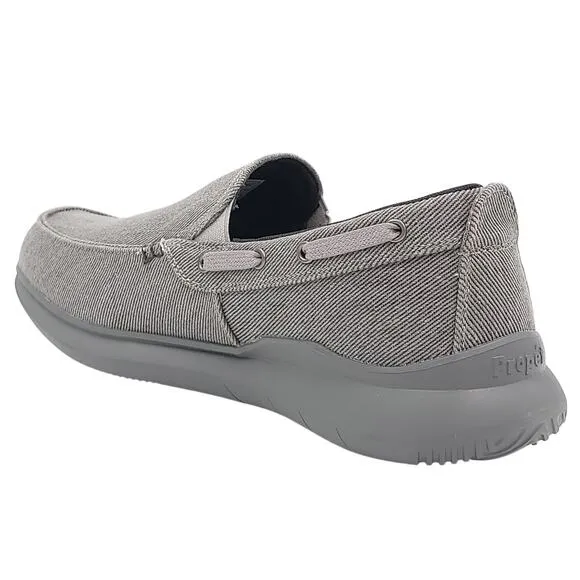 Propet Men Viasol Slip On Boat Shoe Loafers Size US 10.5M Grey Corduroy Fabric