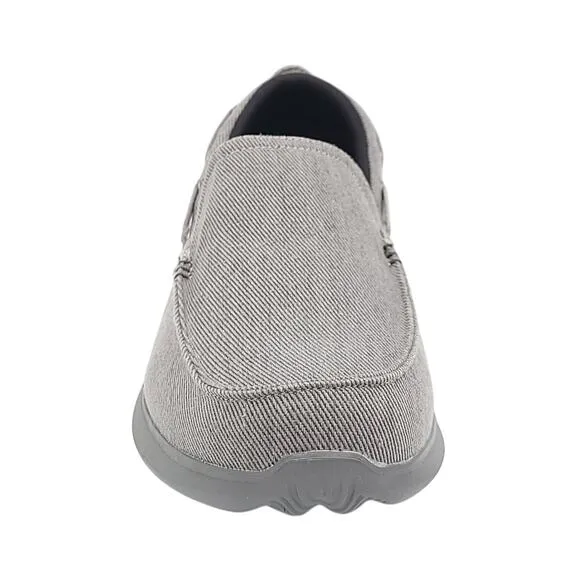 Propet Men Viasol Slip On Boat Shoe Loafers Size US 10.5M Grey Corduroy Fabric