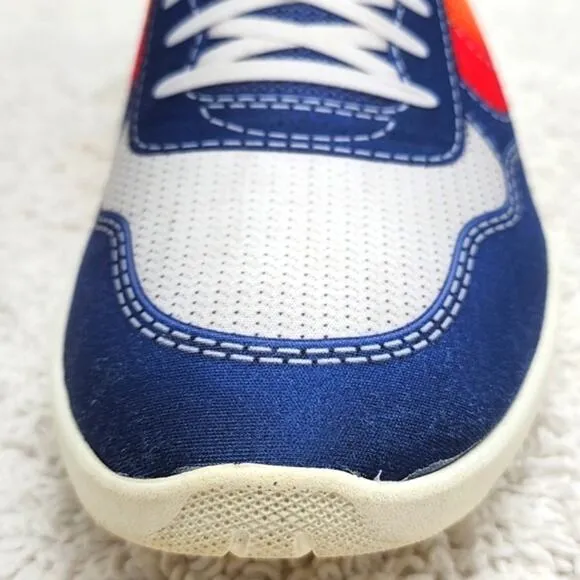 PSUDO COURT BLUE/MULTI COLOR LACE-FREE SLIP-ON SNEAKERS SIZE 10