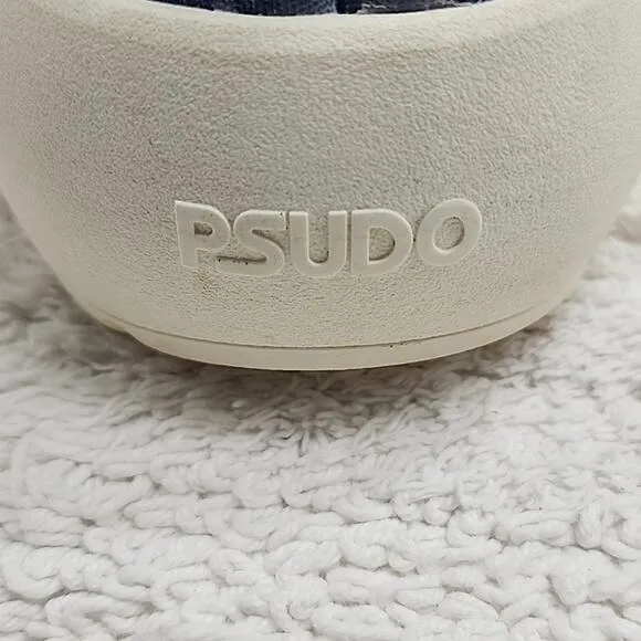 PSUDO COURT BLUE/MULTI COLOR LACE-FREE SLIP-ON SNEAKERS SIZE 10