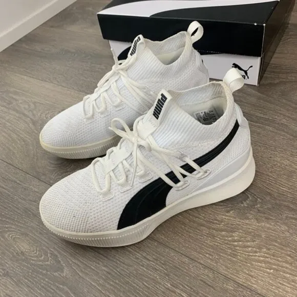 Puma Clyde Court GW Jr Running Shoes Knit sneakers White Black Size 6.5