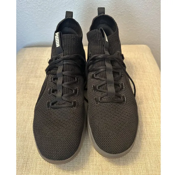 Puma Men's Black-Electric Purple Clyde Court Sneakers Size 10