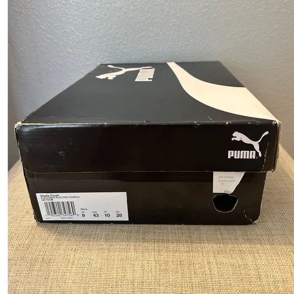 Puma Men's Black-Electric Purple Clyde Court Sneakers Size 10