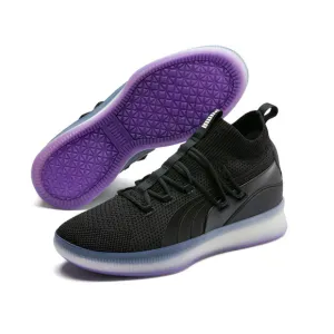 Puma Men's Black-Electric Purple Clyde Court Sneakers Size 10