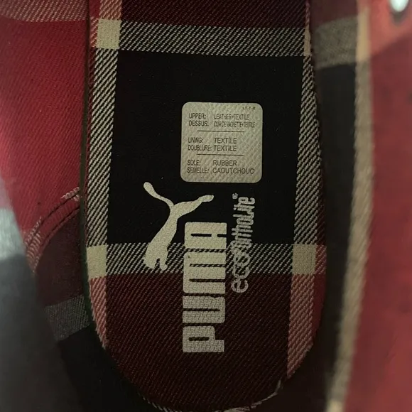 Puma Rare Canvas High Top Plaid Sneaker Eco Ortholite Shoes Size 13