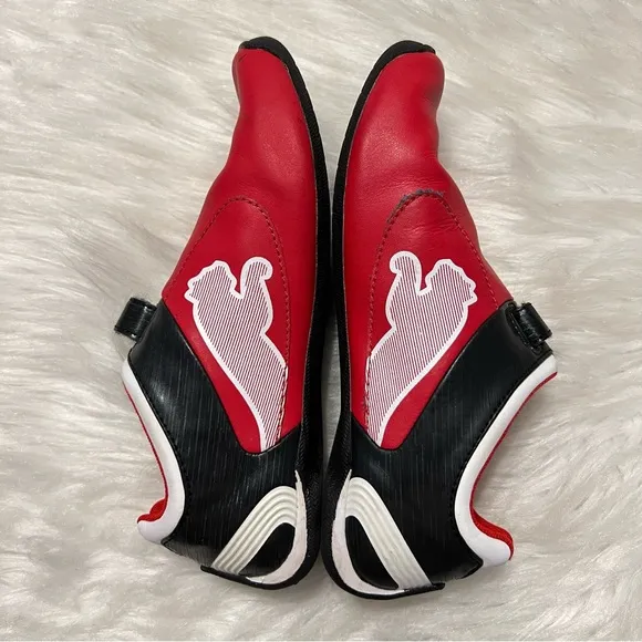 Puma Sport Lifestyle Ferrari Red Leather Sneakers Shoes Kids Youth Size 1.5