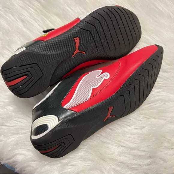 Puma Sport Lifestyle Ferrari Red Leather Sneakers Shoes Kids Youth Size 1.5