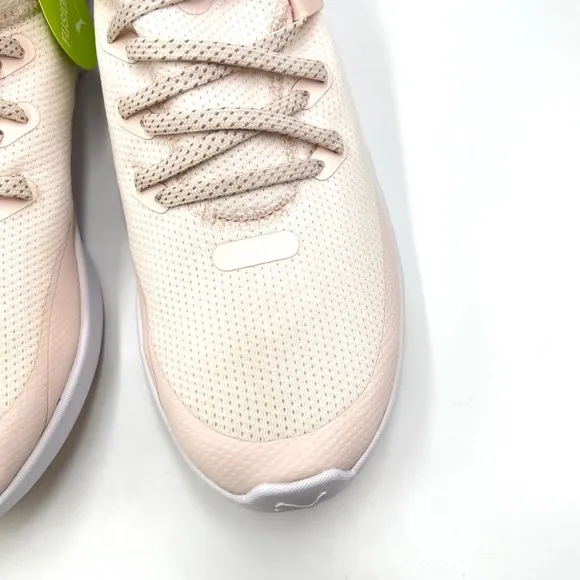 Puma Womens Laguna Fusion Sport Pink White Knit Spikeless Golf Sneakers Shoes 10