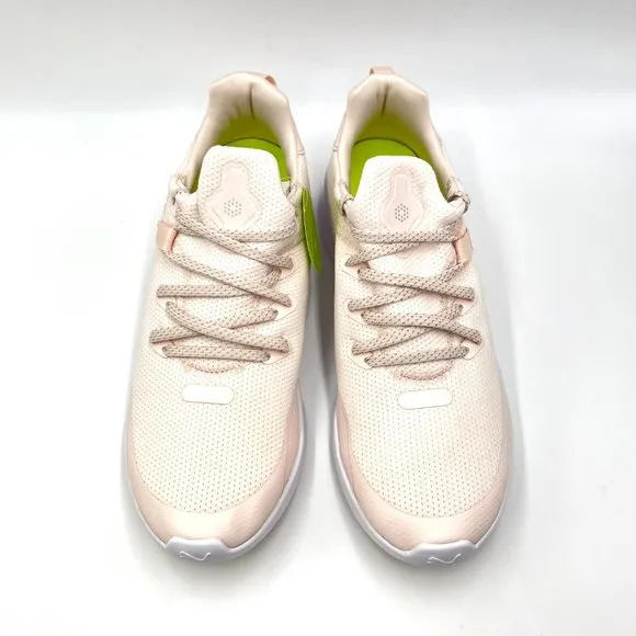 Puma Womens Laguna Fusion Sport Pink White Knit Spikeless Golf Sneakers Shoes 10