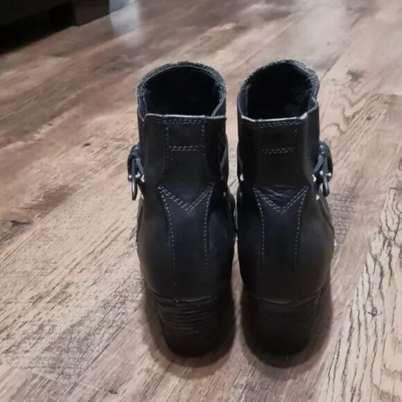 Rag &amp; Bone Black Leather Chelsea Strappy Ankle Boots Size US 8.5/ EU 38.5