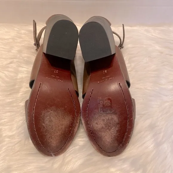 Rag &amp; Bone Charlie Brown Leather Chucky Sandals Size 37