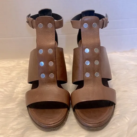 Rag &amp; Bone Charlie Brown Leather Chucky Sandals Size 37