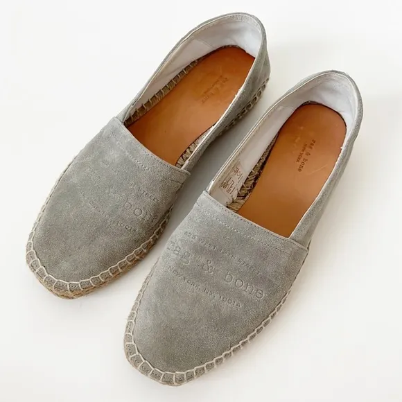 Rag &amp; Bone Edie Grey Suede Espadrille Flats