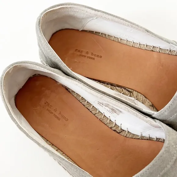 Rag &amp; Bone Edie Grey Suede Espadrille Flats