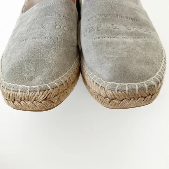 Rag &amp; Bone Edie Grey Suede Espadrille Flats