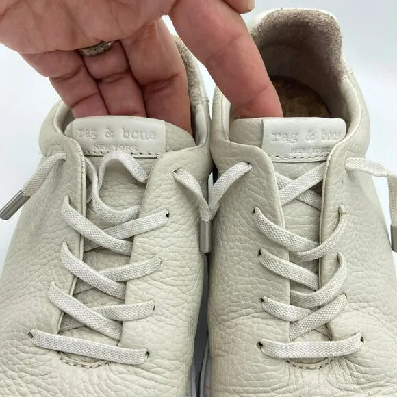 Rag &amp; Bone Leather Revival Low Top Sneakers Size 38 EU‎ 8 US Antique White